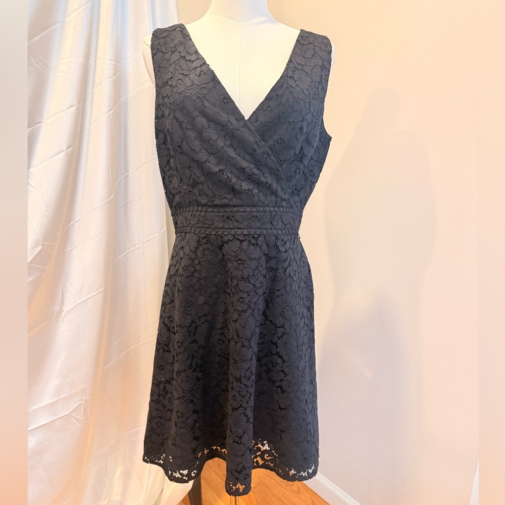 LOFT Black Lace Mini Dress